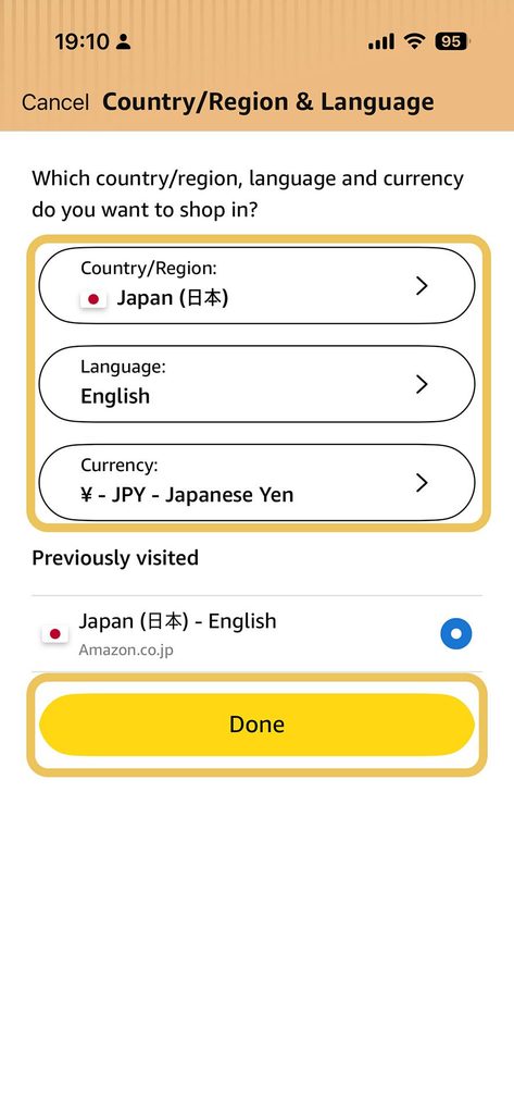 amazon moblie app Set Up Your Amazon Japan Account in 5 Minutes change counrty to japan and currency to japanese yen