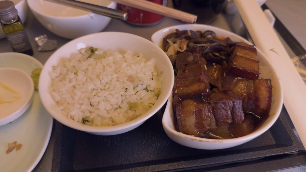 Cathay Pacific 777-300 Regional Business Class Main Course Braised Pork