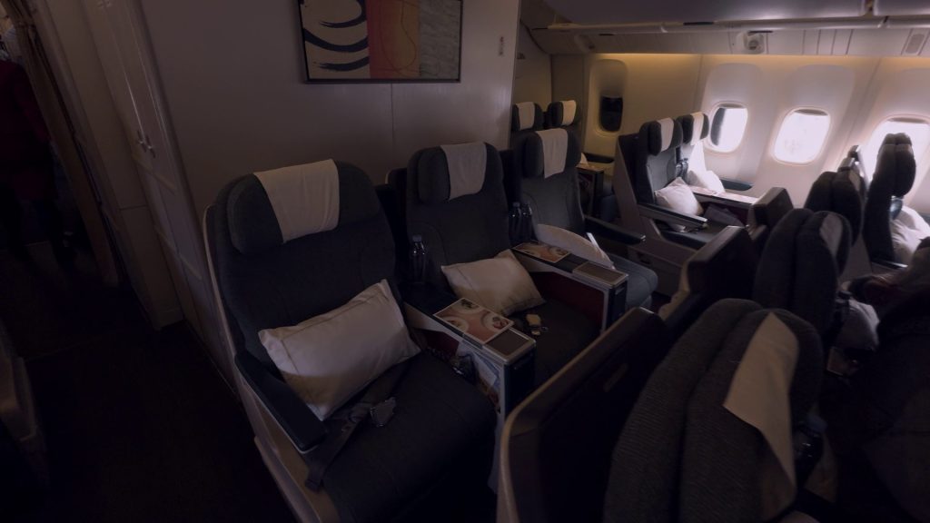 Cathay Pacific 777-300 Regional Business Class seat back center row