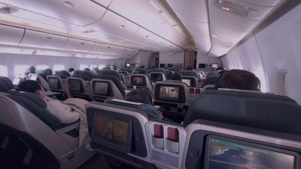 Cathay Pacific 777-300 Regional Business Class view